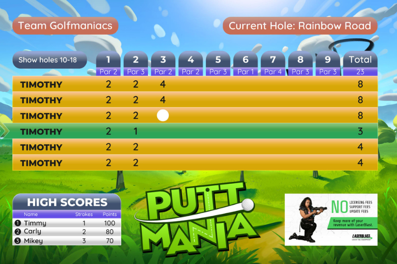 Putt Mania User Interface