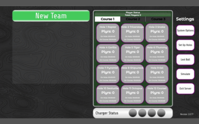 Putt Mania multi-course management screen.