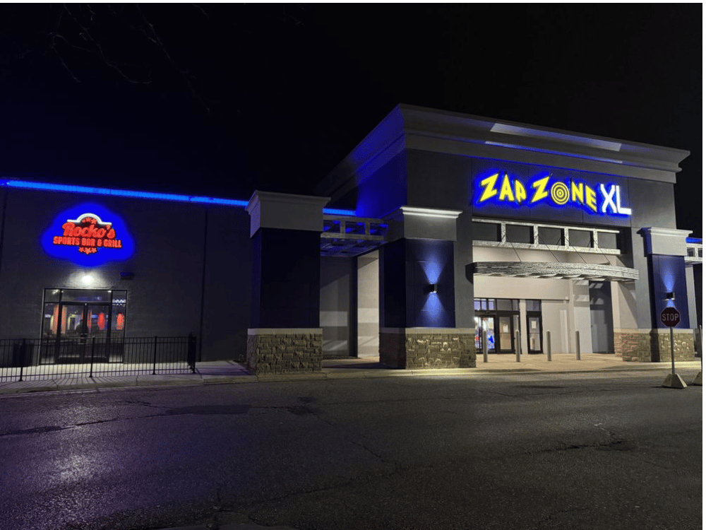Front of the Zap Zone XL building.
